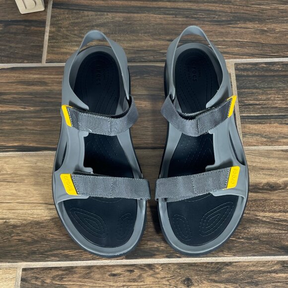 CROCS Swiftwater Expedition Mens Size 12 Shoes Gray Black Adventure Sandals - Picture 13 of 16